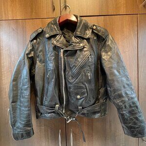 Vintage Leather Motorcycle Jacket - Men's Small